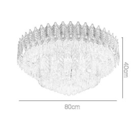Cristal Flush Mount redondo galvanizado Phoenix Tail ouro luxo decorativo luz de teto