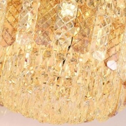 Cristal Flush Mount redondo galvanizado Phoenix Tail ouro luxo decorativo luz de teto