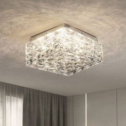Luminária de teto de cristal embutida em três cores regulável