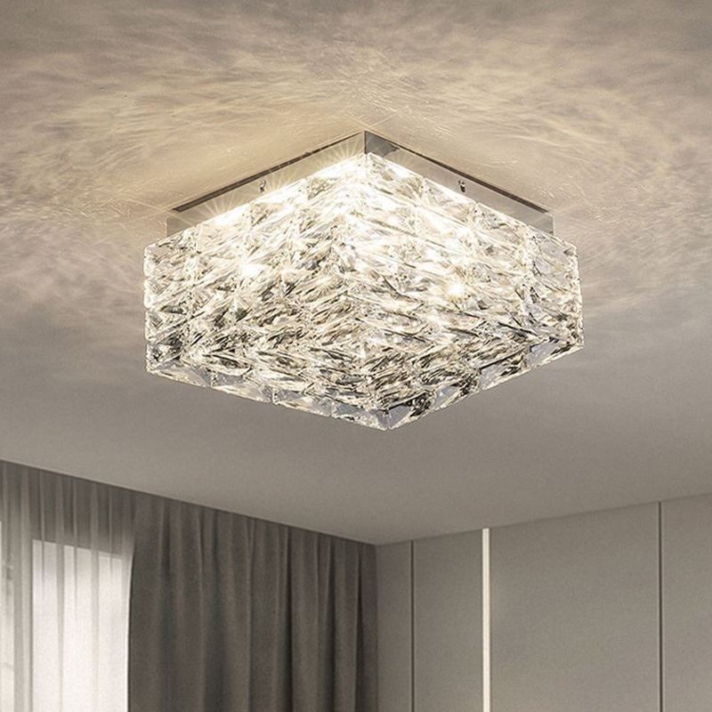 Luminária de teto de cristal embutida em três cores regulável