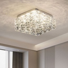 Luminária de teto de cristal embutida em três cores regulável