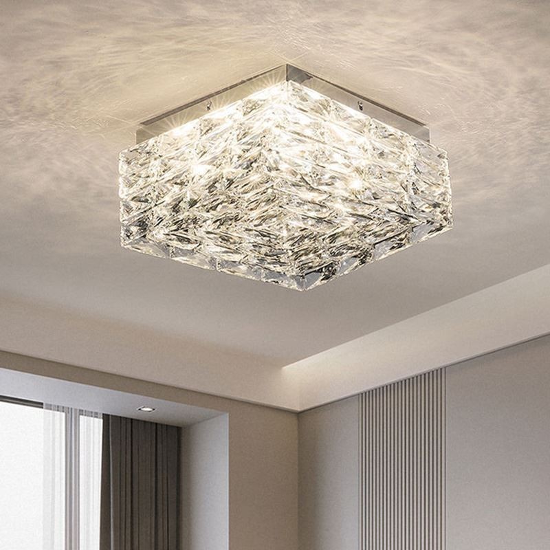 Luminária de teto de cristal embutida em três cores regulável