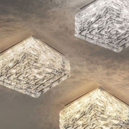 Luminária de teto de cristal embutida em três cores regulável