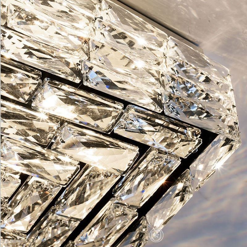Luminária de teto de cristal embutida em três cores regulável