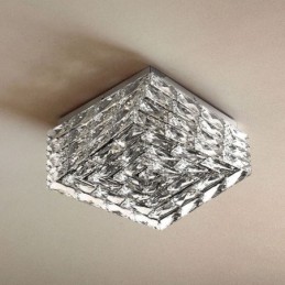 Luminária de teto de cristal embutida em três cores regulável