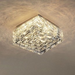 Luminária de teto de cristal embutida em três cores regulável