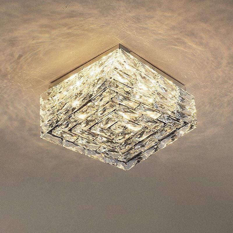 Luminária de teto de cristal embutida em três cores regulável