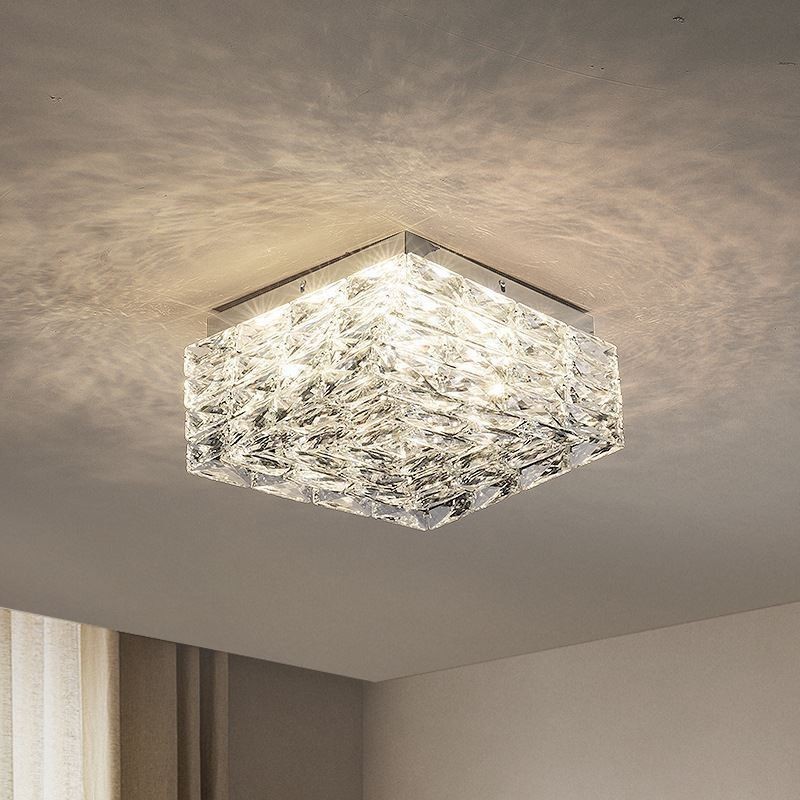 Luminária de teto de cristal embutida em três cores regulável