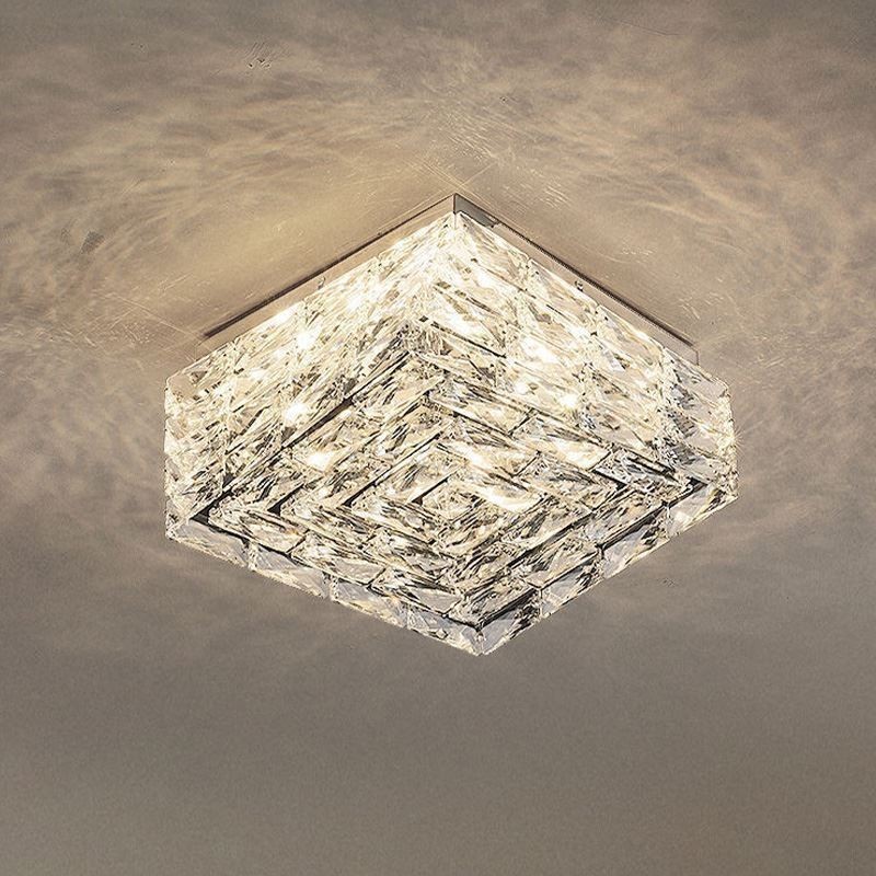 Luminária de teto de cristal embutida em três cores regulável
