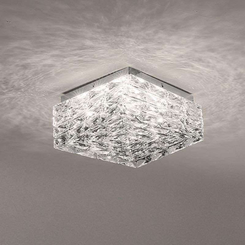 Luminária de teto de cristal embutida em três cores regulável