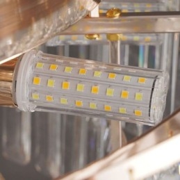 Luminária de teto de cristal redonda luxuosa com montagem embutida