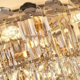 Luminárias de teto de decoração de cristal redondo com montagem embutida de cristal