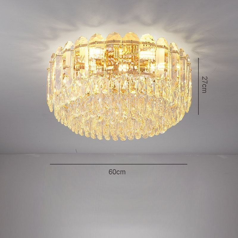 Luminárias de teto de decoração de cristal redondo com montagem embutida de cristal