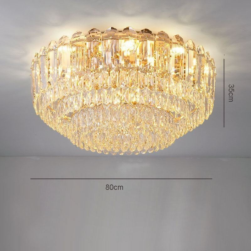 Luminárias de teto de decoração de cristal redondo com montagem embutida de cristal