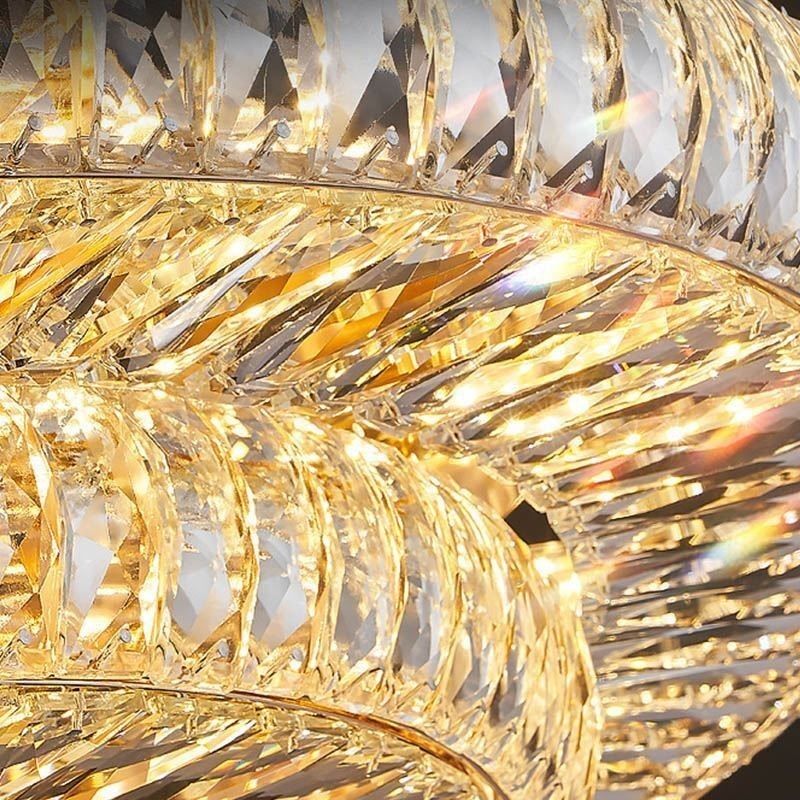 Luminária de teto de cristal redonda embutida para decoração em cristal