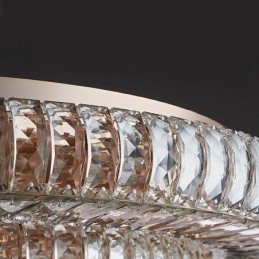 Luminária de teto de cristal redonda embutida para decoração em cristal
