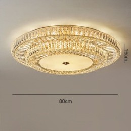 Luminária de teto de cristal redonda embutida para decoração em cristal