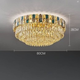 Luminária de teto de cristal embutida redonda com decoração de cristal abajur de concha de cristal