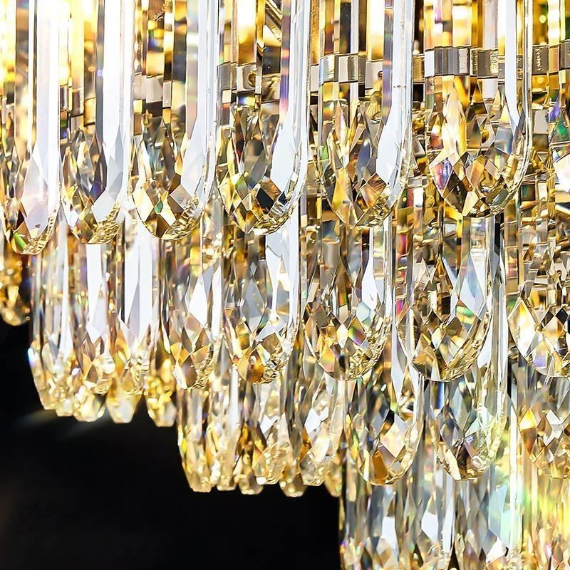 Luminária de teto de cristal embutida redonda com decoração de cristal abajur de concha de cristal