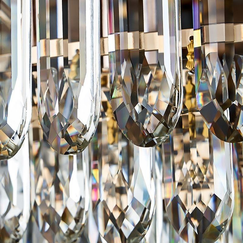 Luminária de teto de cristal embutida redonda com decoração de cristal abajur de concha de cristal