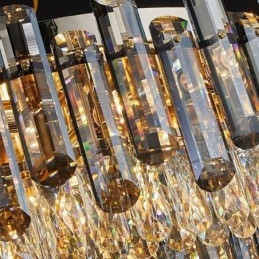 Luminária de teto redonda simples e moderna de cristal embutida para sala de jantar