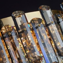 Luminária de teto redonda simples e moderna de cristal embutida para sala de jantar