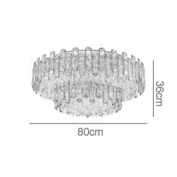Luminária de teto redonda simples e moderna de cristal embutida para sala de jantar
