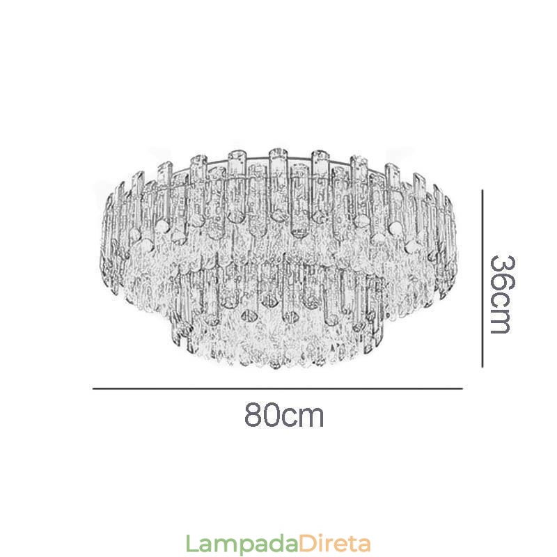 Luminária de teto redonda simples e moderna de cristal embutida para sala de jantar