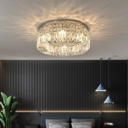 Luminária de teto moderna e elegante, luminária de teto de cristal embutida