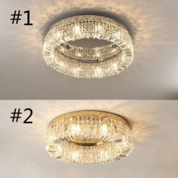 Luminária de teto moderna e elegante, luminária de teto de cristal embutida