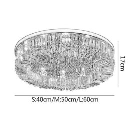 Luminária de teto moderna e elegante, luminária de teto de cristal embutida