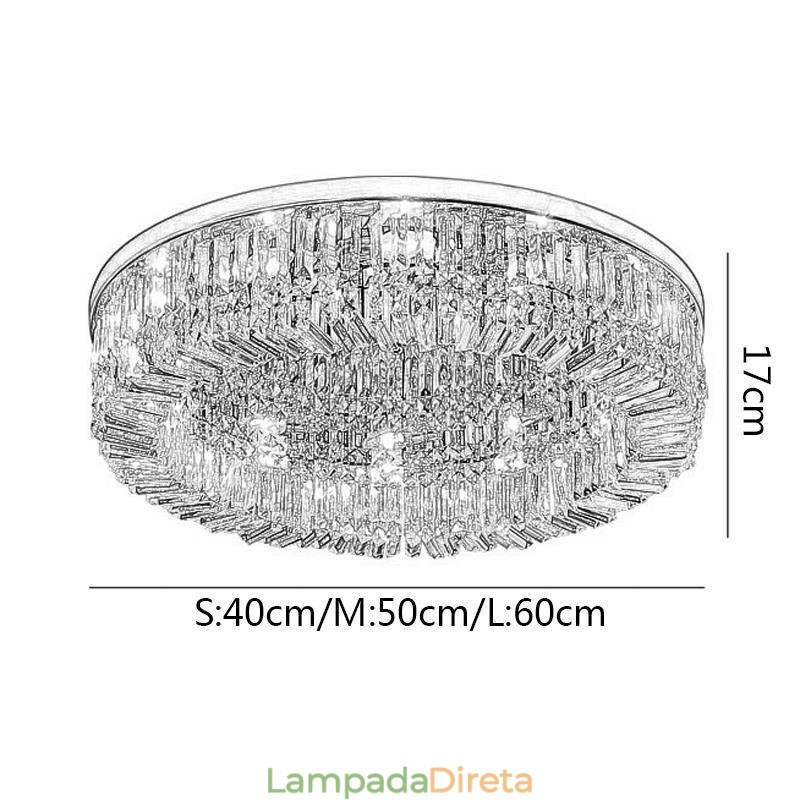 Luminária de teto moderna e elegante, luminária de teto de cristal embutida