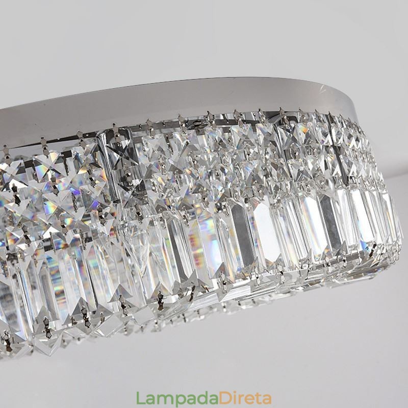 Luminária de teto moderna e elegante, luminária de teto de cristal embutida