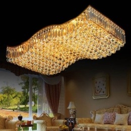 Lustre retangular de cristal europeu embutido