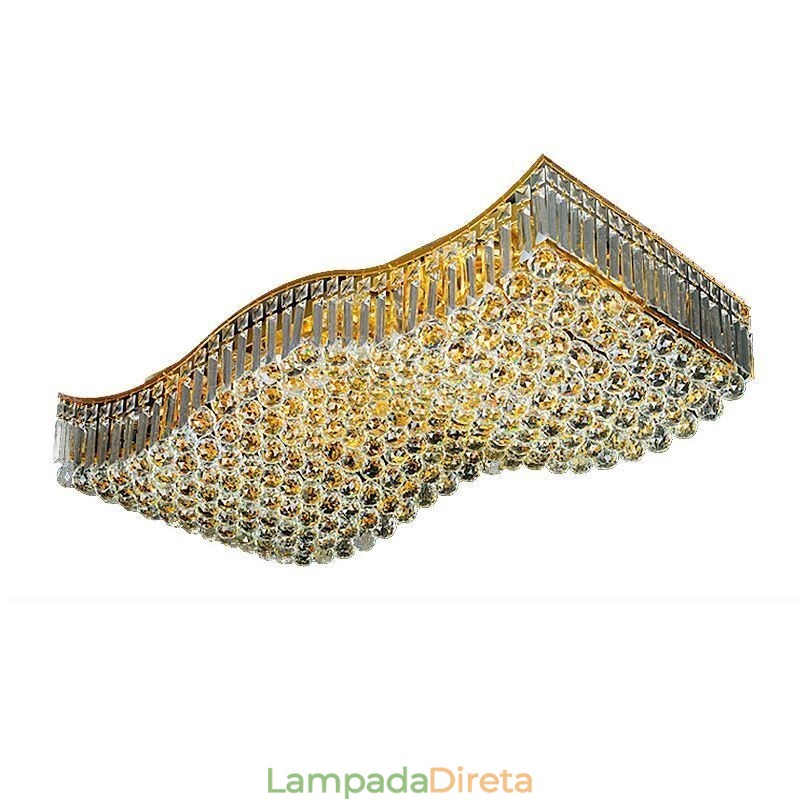 Lustre retangular de cristal europeu embutido