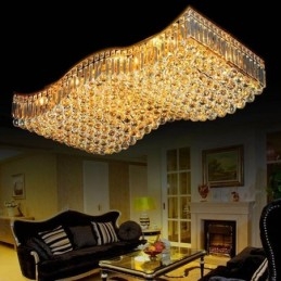 Lustre retangular de cristal europeu embutido