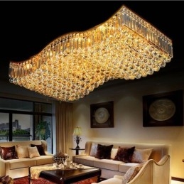 Lustre retangular de cristal europeu embutido