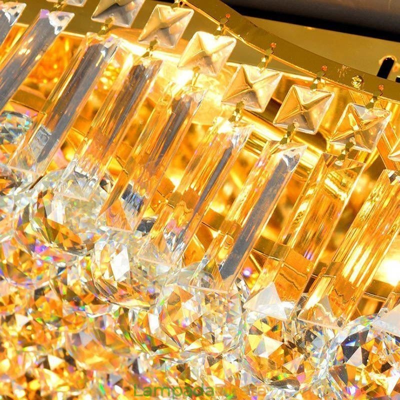 Lustre retangular de cristal europeu embutido