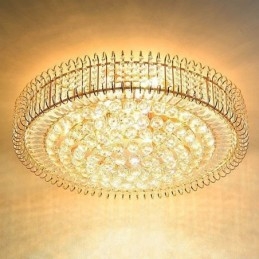 Luminária de teto de cristal redonda embutida estilo europeu