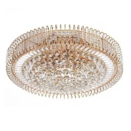 Luminária de teto de cristal redonda embutida estilo europeu
