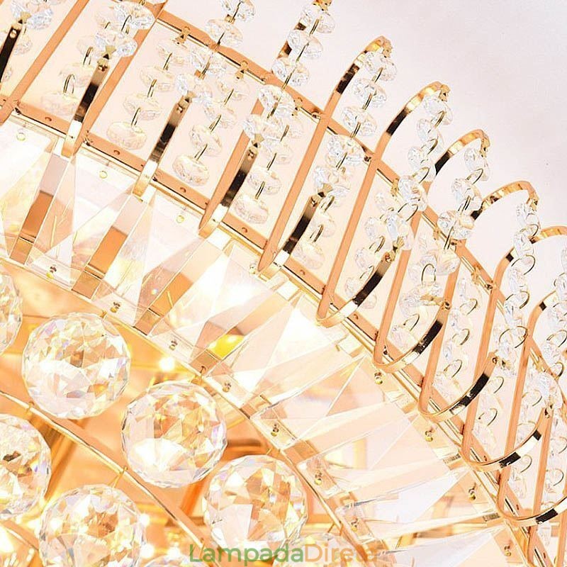 Luminária de teto de cristal redonda embutida estilo europeu