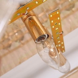 Luminária de teto de cristal redonda embutida estilo europeu