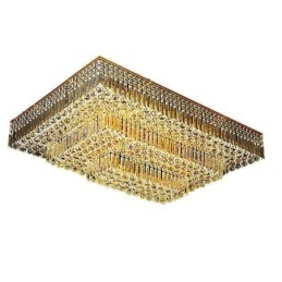 Lustre de cristal moderno de três níveis com montagem embutida