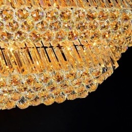 Lustre de cristal moderno de três níveis com montagem embutida