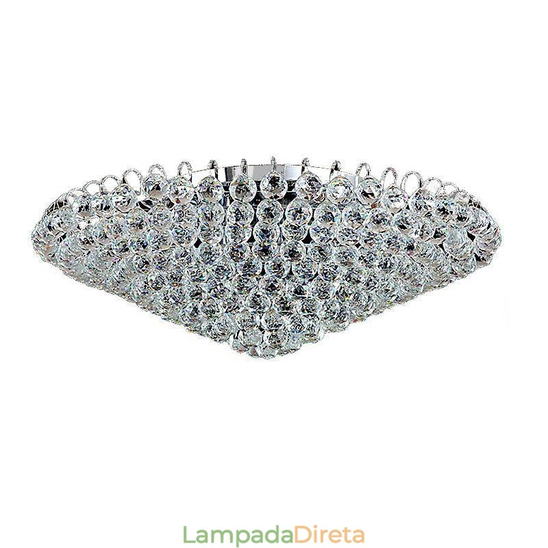 Luminária de teto redonda embutida em cristal estilo europeu
