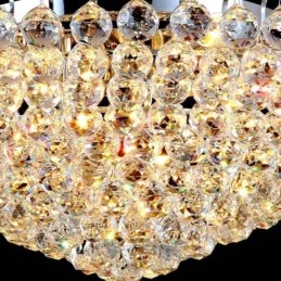 Luminária de teto redonda embutida em cristal estilo europeu