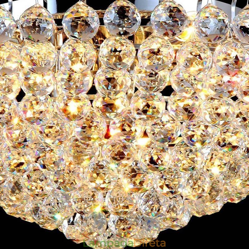 Luminária de teto redonda embutida em cristal estilo europeu