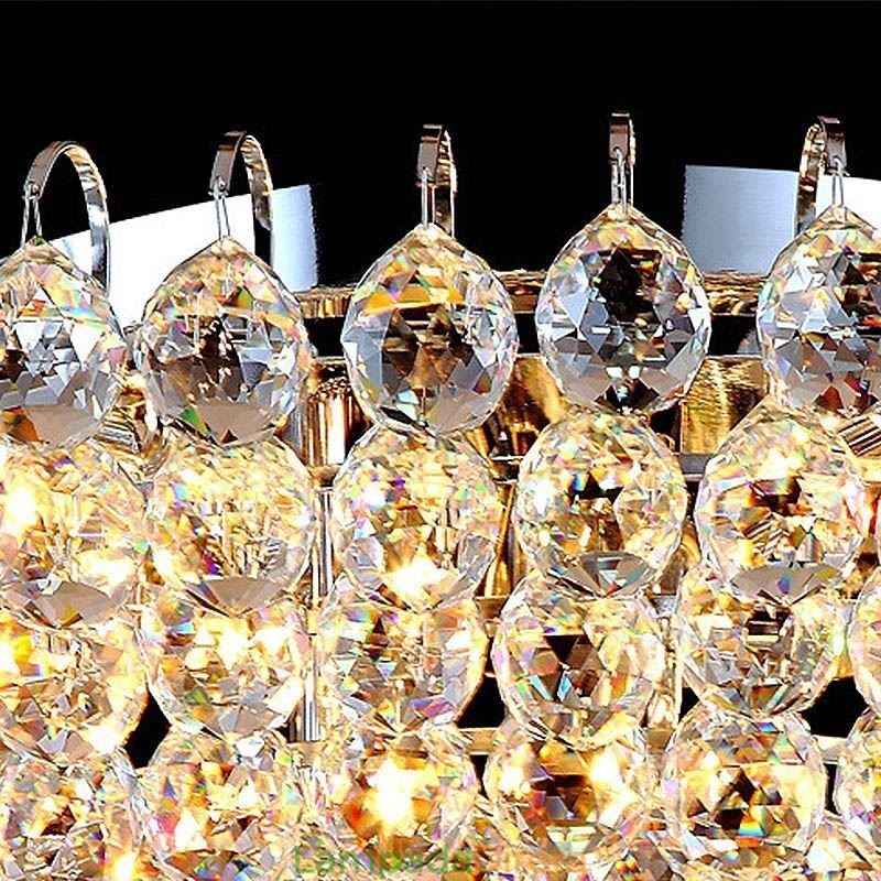 Luminária de teto redonda embutida em cristal estilo europeu