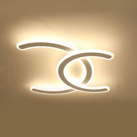 Luminária de teto acrílica moderna e simples com letra C embutida Luminária de teto acrílica moderna e simples com letra C embutida