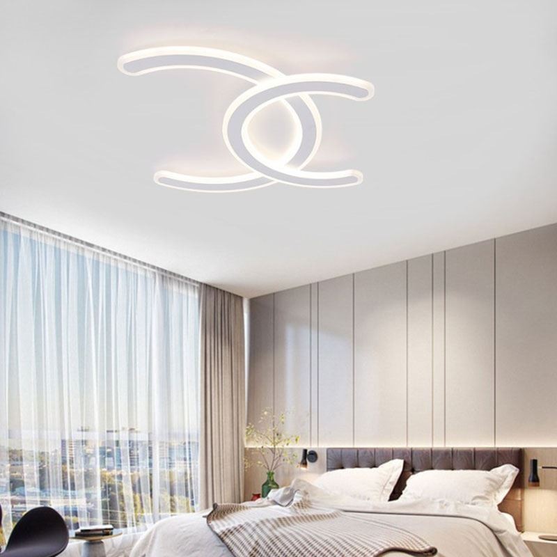 Luminária de teto acrílica moderna e simples com letra C embutida